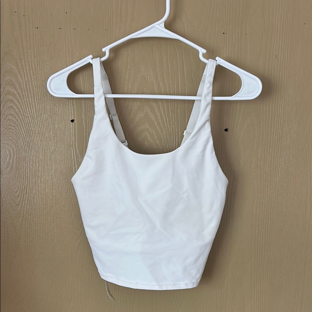Old Navy White Sleeveless Fitted Crop Tank Top